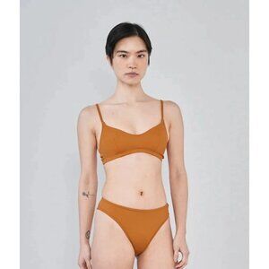 Nu Swim Bikini Set Women XXL Stas Top Carly High Cut Bottom Brown 2 Piece NEW